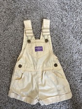 Vintage 80's OshKosh B'gosh Overalls Size 2t Pale Yellow Toddler