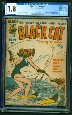 Black Cat Comics #7 CGC 1.8 VG Harvey 1947 golden age Jack Kirby Joe Simon