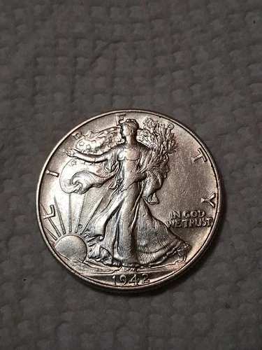 1942 Walking Liberty Half Dollar In VF To EF Condition In My Opinion. #414
