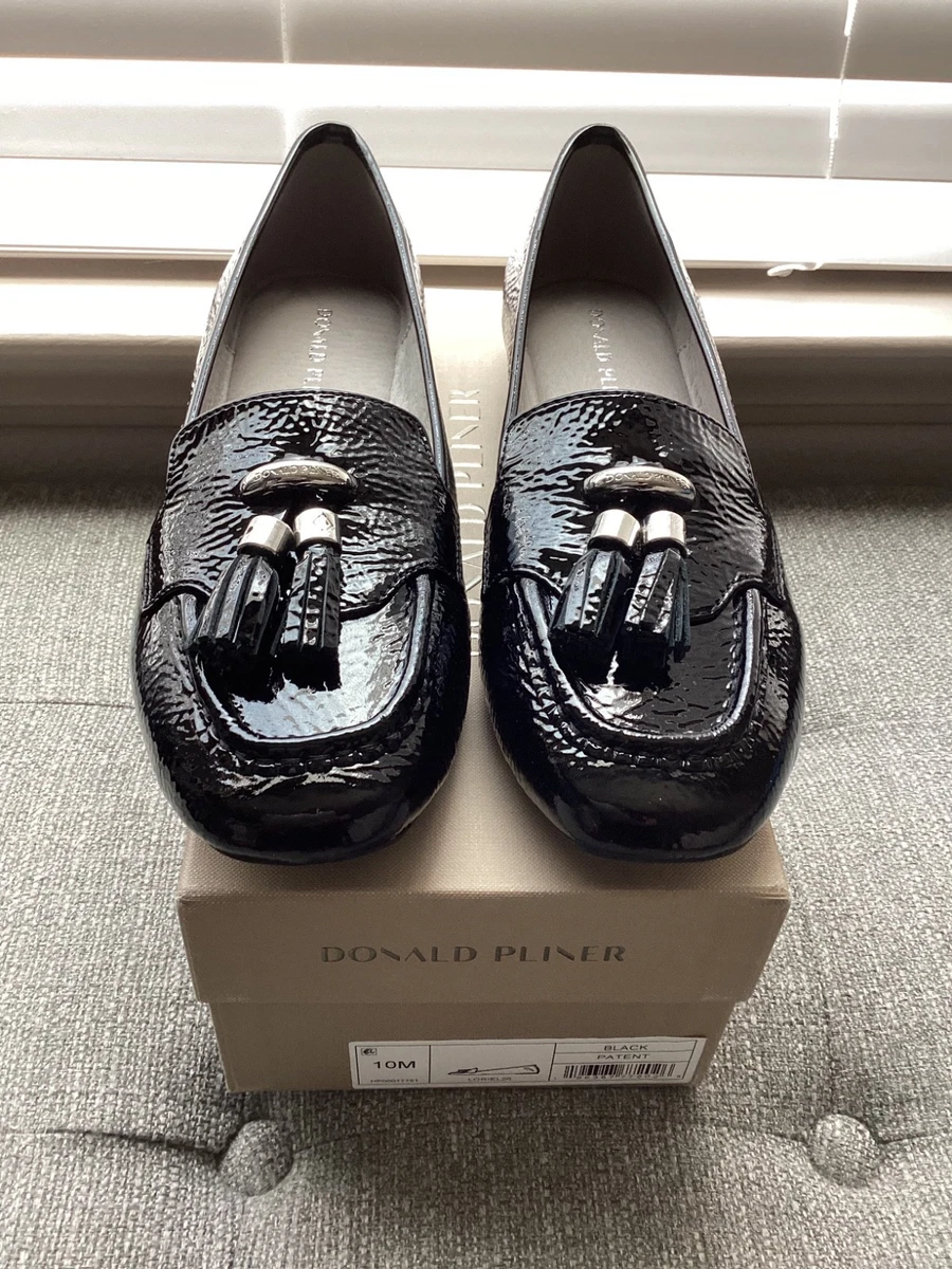 DONALD J PLINER Size 9.5M Black Silver Rose Beaded Leather Slip On Loafers Women DONALD J PLINER Size 9.5M Black Silver Rose Beaded Leather  main image 2