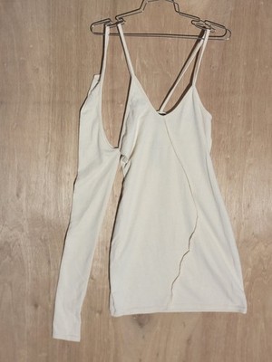 PrettyLittleThing Women s Beige Strappy Mini Dress Size 8 US NWT Bodycon Party