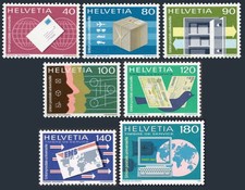 Switzerland UPU 9O10-9O16, MNH. Bureau UPU 1976-1995. Postal services.