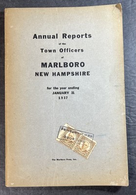Town Officers Annual Reports Marlboro, New Hampshire Year Ending Jan. 31, 1937