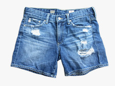 Adriano Goldschmied Jean Shorts Blue Denim Hailey Ex-Boyfriend Destroy Women 26R