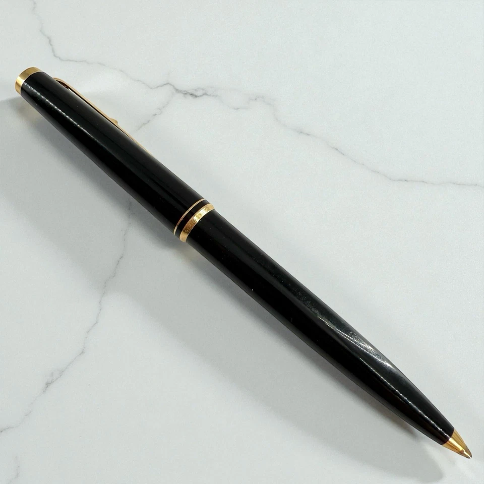 Bolígrafo vintage Montblanc clip palanca negro y dorado Alemania - funciona Foto 2 de 4