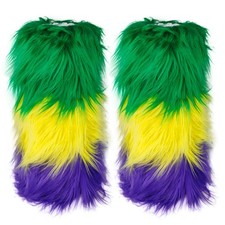Womens Furry Leg Warmers, Vibrant Stylish Fluffy Booot Cuffs Cover Halloween ...