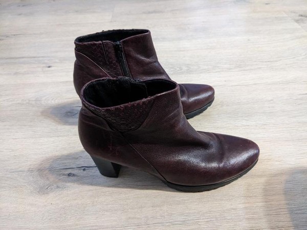 Women Gabor Boots Burgundy Leather 40