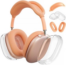 Silicone Case for AirPods Max 2024/2020 ,Clear Soft TPU Ear Cups A3-Orange