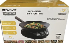 Nuwave Induction Hot Wok with 14" Carbon Steel Wok, Glass Lid & Stand 1919935