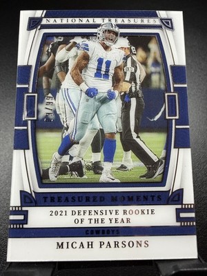 2022 Panini National Treasures #TM-MPA Micah Parsons Treasured Moments /99 SN