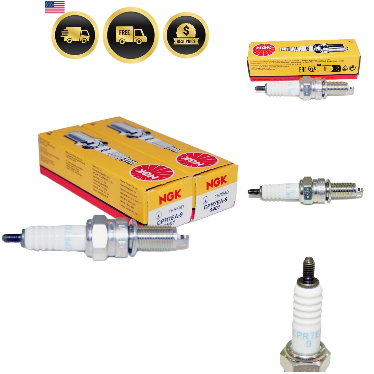 Spark Plug Set 708.61.01 - -9 3901 - Set 2 Pieces -