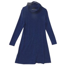 Banana Republic Blue Heathered Turtleneck Long Sleeve A-Line Sweater Dress Small