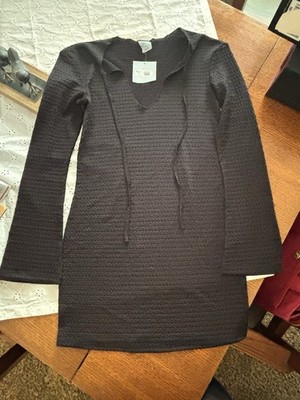 Sand And Shore NWT Swimsuit COVER UP Size XS Black