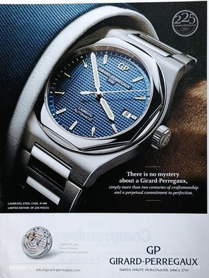 GIRARD PERREGAUX vintage Watch Print Ad !! '' Laureato Automatic ''