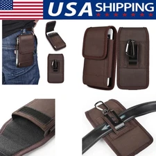 Vertical Cell Phone Holster Pouch for iPhone Samsung Wallet Case With Belt Clip