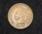 HS&C: 1891 Indian Head Penny/Cent AU - US Coin