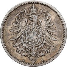 [#1117435] German Empire, Wilhelm I, Mark, 1882, Berlin, Silver, EF, KM:7
