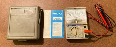 HIOKI Model 3000 Multimeter Analog Tester w/ Leads & Case - Made in Japan Tested