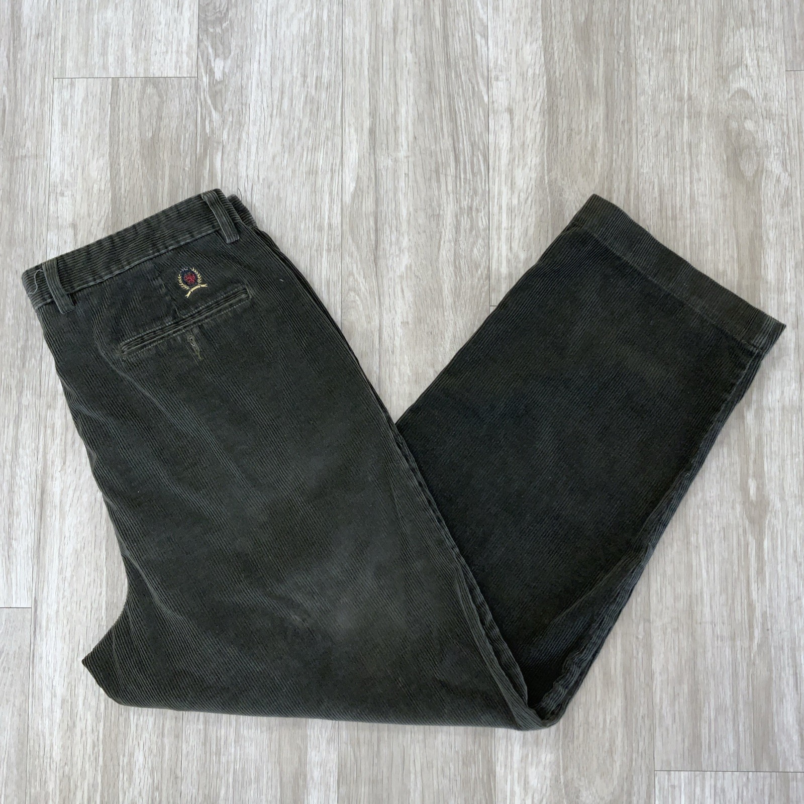 Vintage 90s Y2K Tommy Hilfiger Corduroy Pants Mens 36x30 Green Loose Streetwear
