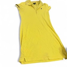 Ralph Lauren polo dress in bright pastel yellow featuring classic pony logo