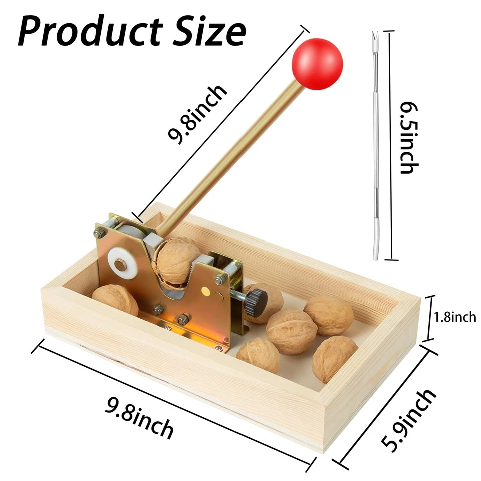 NutCracker Tool Heavy Duty Nut Cracker with Wooden Base Adjustable Nut Tongs ... - Image 3 of 4