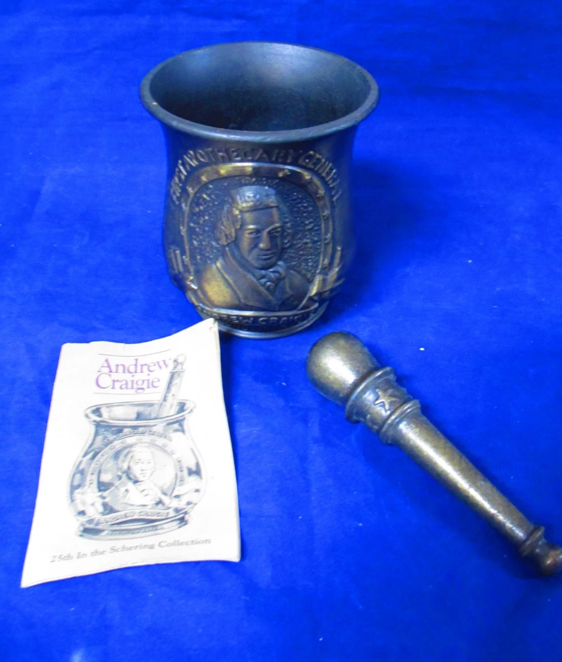 1987 Schering metal Mortar and Pestle 25th Edition Andrew Craigie