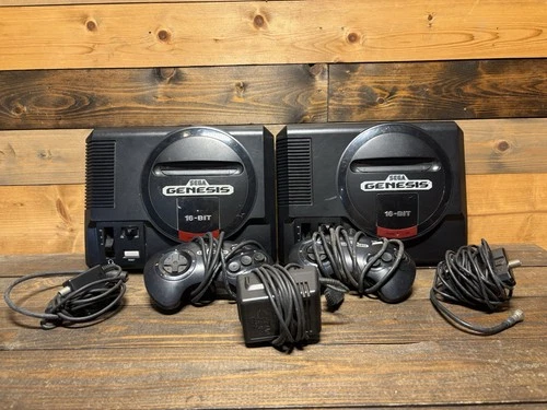 SEGA Genesis Console Black 16-Bit Model 1601 X 2 vintage Untested
