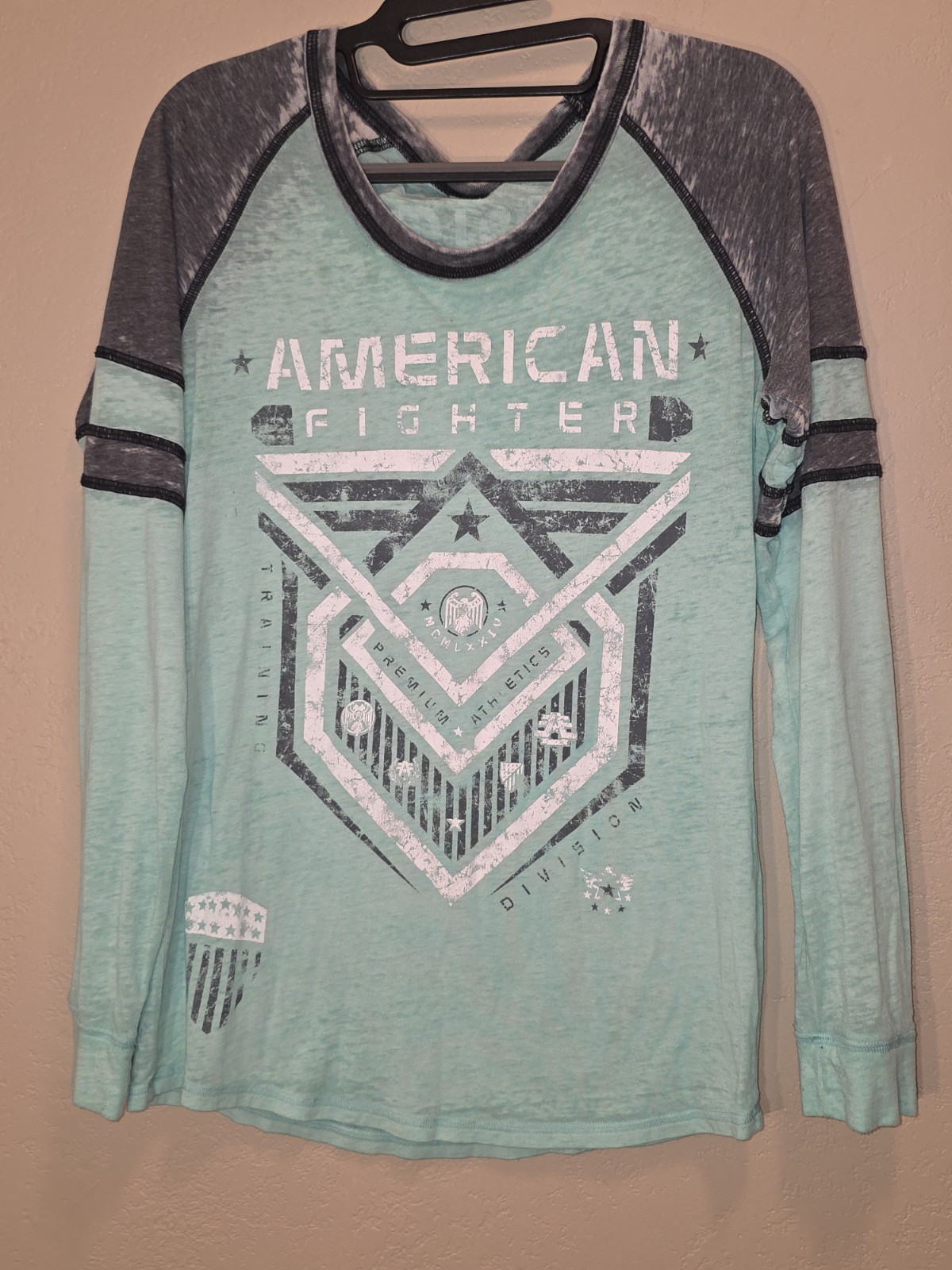American Fighter Men's Long Sleeve Graphic Shirt Size Medium, Casual, Biker MMA