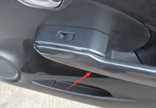 Cubierta de reposabrazos de puerta interior para Honda Fit Jazz 2009-2014 4 piezas fibra de carbono Foto 4 de 4