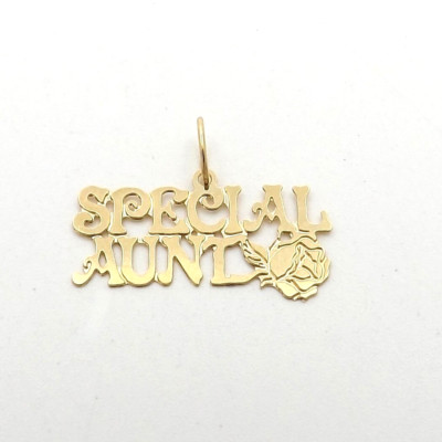 14k Gold besondere Tante Blume Rose Charm Anhänger