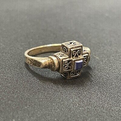 Seven Square Turquoise Bronze Band Ring Seven Square Turquoise Bronze Band Ring