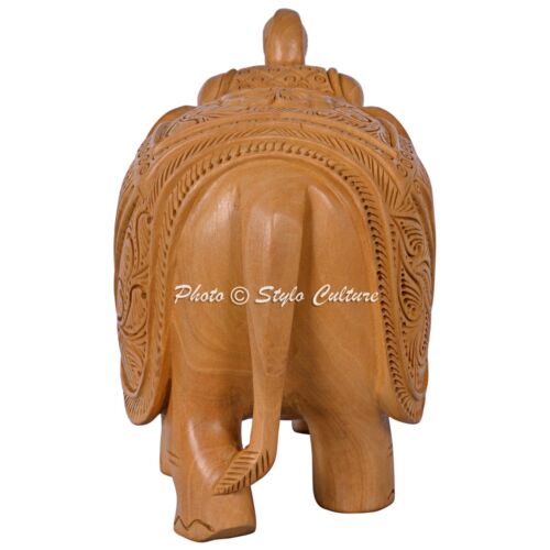 Antique Elephant Wooden Indian Art Rosewood Woodenware Carved Figure Collectible - Picture 3 of 3