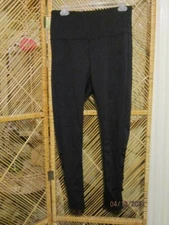 EBB & FLOW BLACK LEGGINGS WITH KRISS CROSS BY ANKLES! SIZE L SHERR BEHIND THE C
