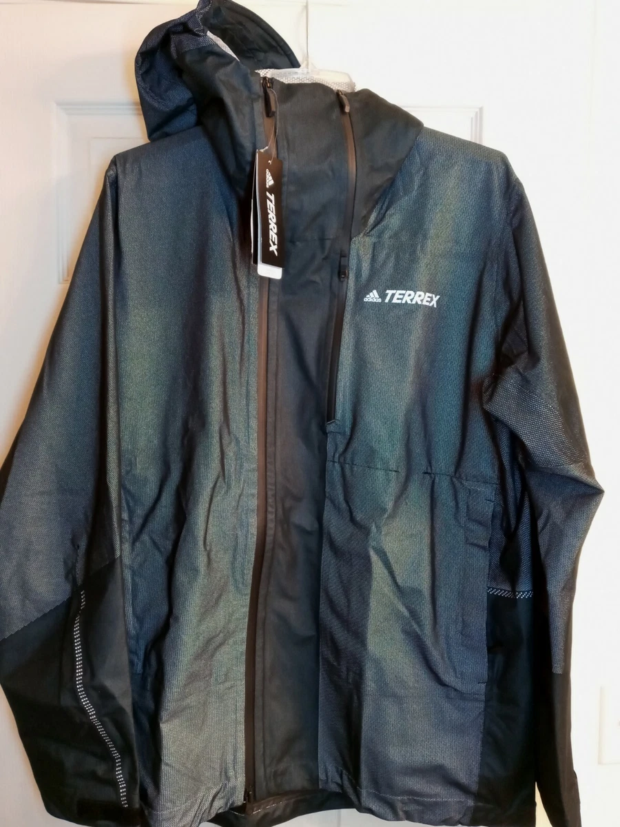 ADIDAS TERREX WATERPROOF PRIMEKNIT RAIN JACKET SIZE LARGE DZ2055