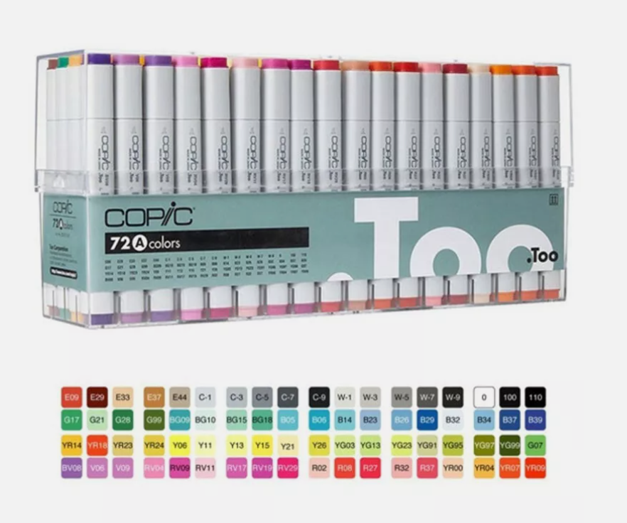 Copic CLASSIC 72 colors Set A Premium Artist Markers -Express