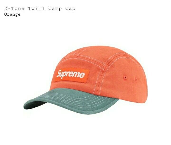 SUPREME 2-TONE TWILL CAMP CAP ORANGE SS22 | eBay