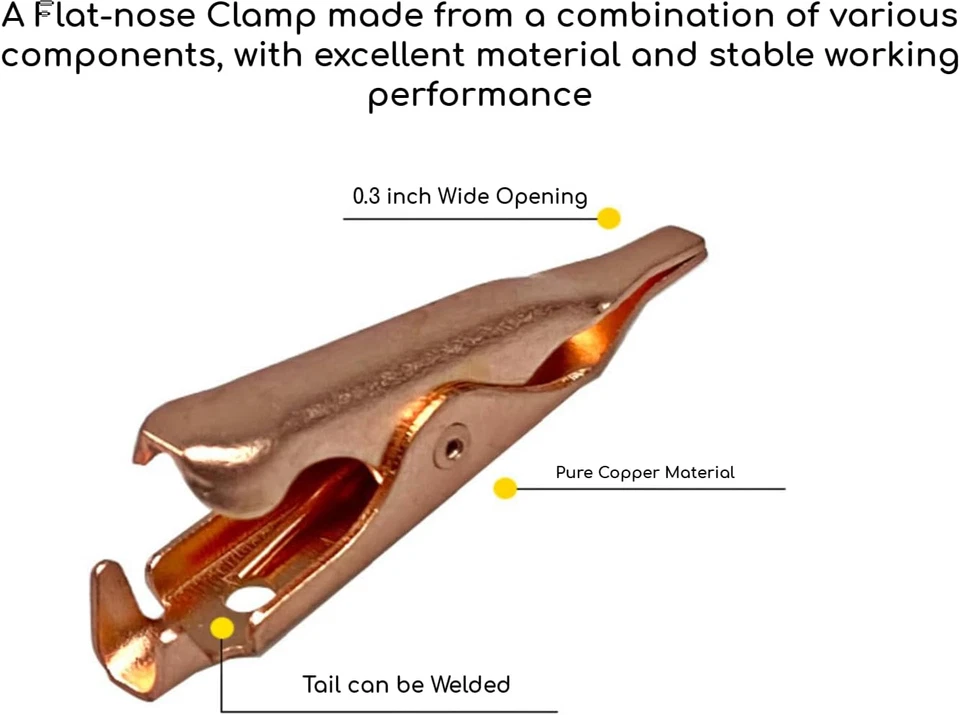 Pack of 50 Micro Toothless Flat Alligator Test Copper Clips Prototyping Solderin - Image 3 of 4