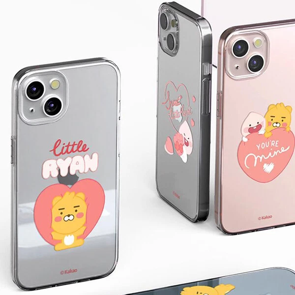 Funda transparente Kakao Friends Sweet Little Heart para iPhone 13 12 Pro Max 7/8/SE2/3 Foto 2 de 4