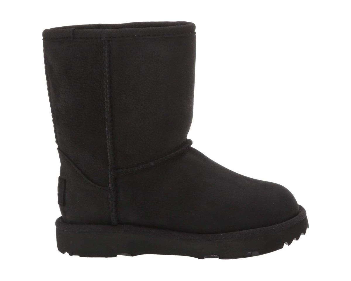 UGG Z84109 Kids Black Classic Short II Waterproof Boot Size US 12