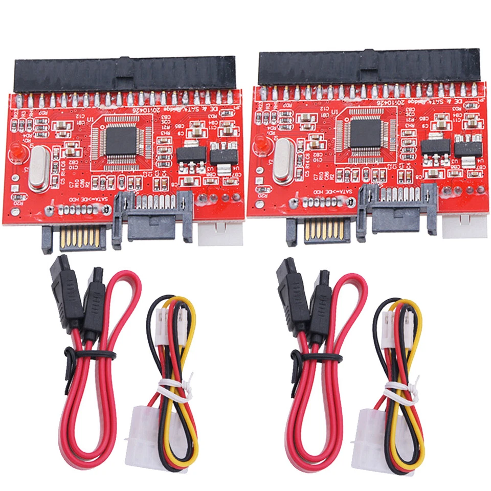 2pcs IDE TO Serial ATA SATA Interface Hard Drive HDD Adapter Converter W/ Cable - Image 3 of 4