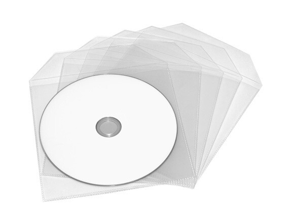 CD DVD CD Sleeve with Flap 120 Micron Clear Disc Wallet Plastic High ...