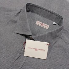Luciano Barbera NWT Casual Button Down Shirt Size XL in Gray Melange 100 Cotton