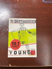 Trae Young 19-20 Donruss basketball Craftsmen Number 6 19.1 points per game 