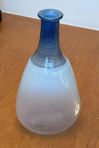 Vallien Kosta Boda Sweden Studio Art Glass Spirit Vessel Bottle Vase Vtg Mcm - Picture 13 of 16