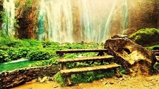 Landscape nature waterfall outdoors Custom Gaming Mat Desk
