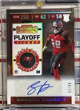 2019 PANINI CONTENDERS SHAQUIL BARRETT ROOKIE, #300, AUTO PLAYOFF TICKET, #92/99