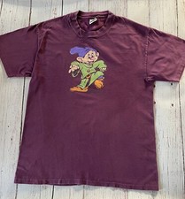 Vintage 90s Disney Store Sz L Dopey Short Sleeve Shirt Dwarfs Snow White