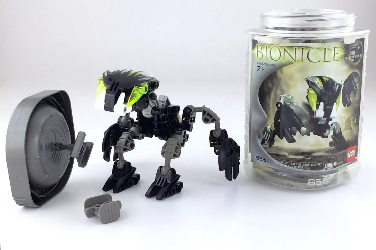 Vintage 2002 Lego Bionicle Nuhvok Bohrok Figure Canister Set 8561