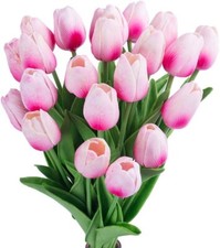 Artificial Tulips, 22Pcs Latex Tulips Artificial Flowers Bouquet for Party Home