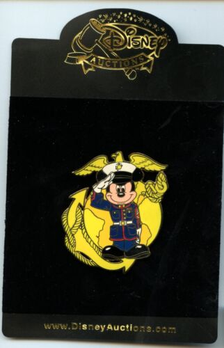 Disney Auctions Mickey Mouse U.S. Marines Emblem Jumbo LE 500 Pin & Card